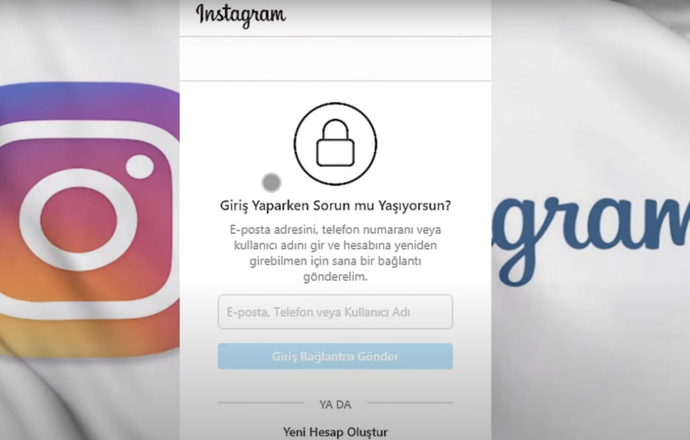 Instagram giriş yaparken sorun yaşama