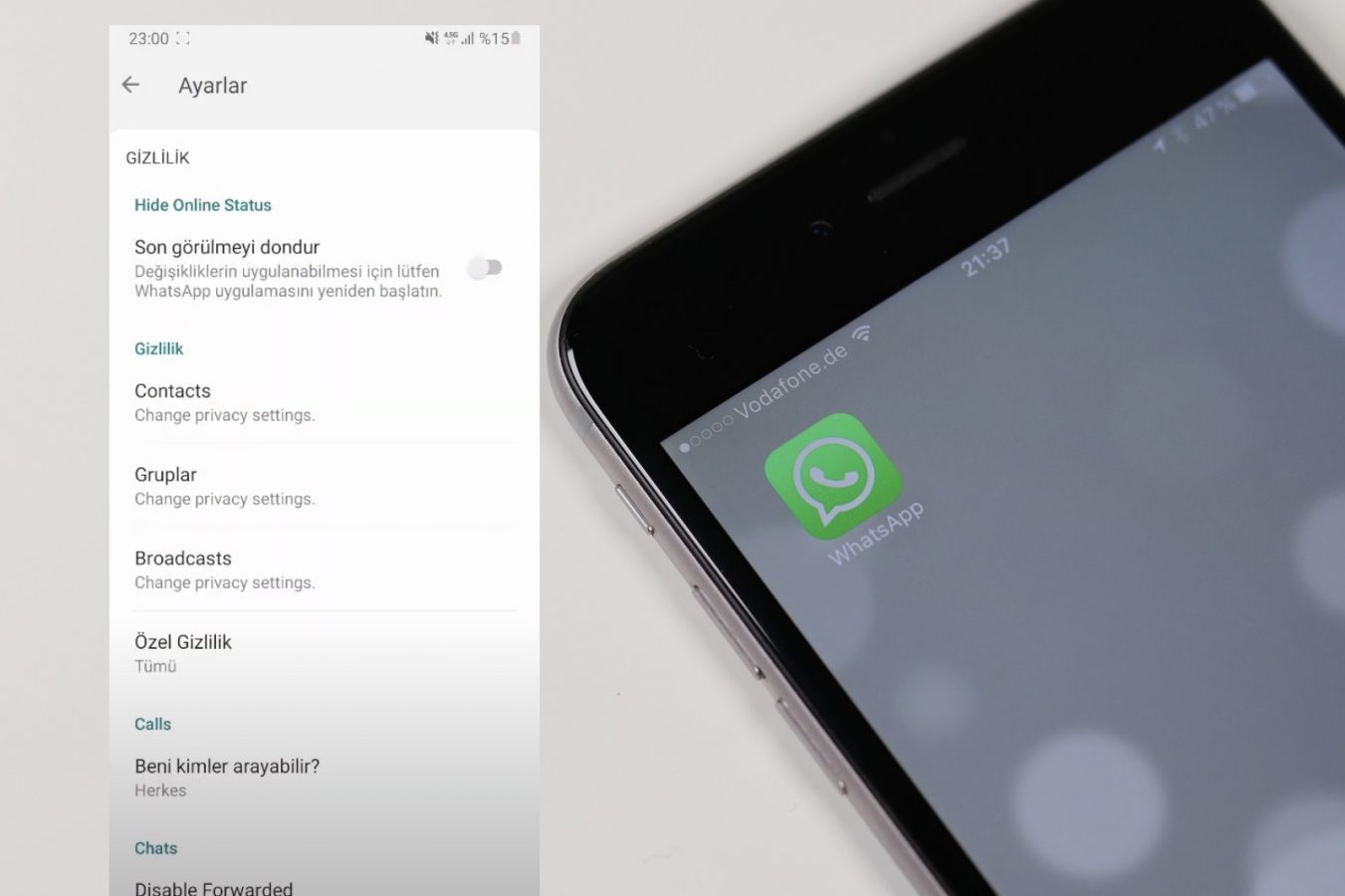 Whatsapp son görülmeyi dondurma